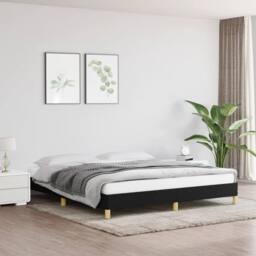 Berkfield Home Bed Frame Black 180x200 cm Super King Fabric - thumbnail 2