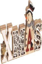 Netagon Battery Powered Wooden XMAS Display in Cream - thumbnail 2