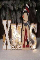 Netagon Battery Powered Wooden XMAS Display in Cream - thumbnail 3