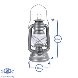 Redwood Metal Paraffin Hurricane Lantern - 25cm - Silver - thumbnail 2