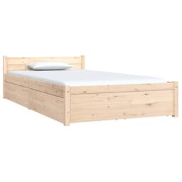 Berkfield Home Beautiful Bed Frame with Drawers 90x200 cm in Natural - thumbnail 1