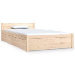 Berkfield Home Beautiful Bed Frame with Drawers 90x200 cm in Natural - thumbnail 3