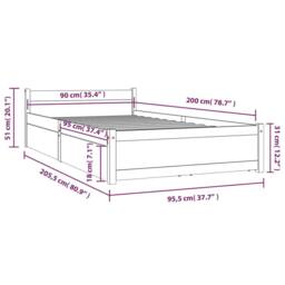 Berkfield Home Beautiful Bed Frame with Drawers 90x200 cm in Natural - thumbnail 6