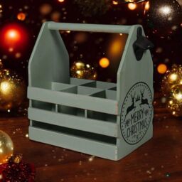 Minster 6 Bottle Holder with Opener - L19 x W27 x H30 cm - Rustic Green - Size: 1 Pack - thumbnail 2