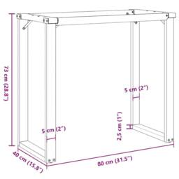 Berkfield Home Durable Dining Table Legs O-Frame 80x40x73 cm Steel in Black - Size: 80 x 40 x 73 cm - thumbnail 9