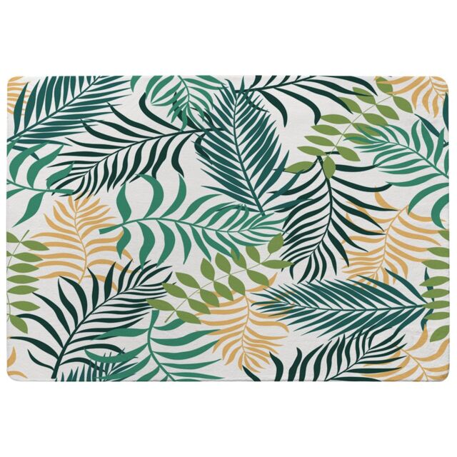 Benjamin Tate Design Tropical Palm Leaves Designer Rug in Natural - Size: Large - image 1