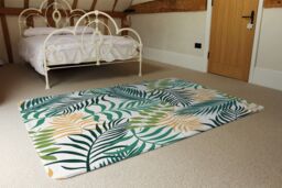 Benjamin Tate Design Tropical Palm Leaves Designer Rug in Natural - Size: Large - thumbnail 3