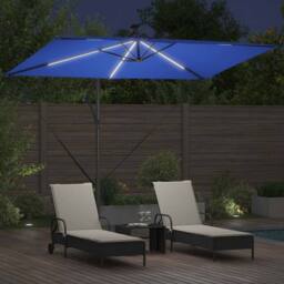 Berkfield Home Cantilever Banana Parasol with Lock Blue 294 x 200 x 254 cm - thumbnail 4