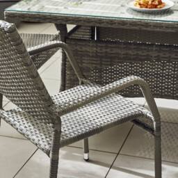 FurnitureboxUK Antigua 6 Seater Rattan Outdoor Garden Dining Set, PE Rattan, 6 Seat Garden Table & Chair Set, Weather Resistant in Grey - thumbnail 3