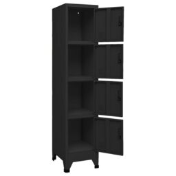 Berkfield Home Locker Cabinet Black 38x45x180 cm Steel - Size: 38 x 45 x 180 cm - thumbnail 4