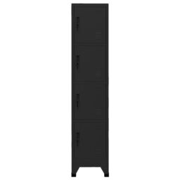 Berkfield Home Locker Cabinet Black 38x45x180 cm Steel - Size: 38 x 45 x 180 cm - thumbnail 2