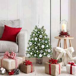 Berkfield Home Artificial Christmas Tree with 150 LEDs Green 75 cm PE & PVC - thumbnail 1
