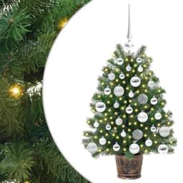 Berkfield Home Artificial Christmas Tree with 150 LEDs Green 75 cm PE & PVC - thumbnail 2