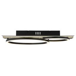 Netlighting Norberto Twin Ring Semi Flush Ceiling Light Matt Black LED 4000K - thumbnail 6