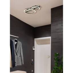 Netlighting Norberto Twin Ring Semi Flush Ceiling Light Matt Black LED 4000K - thumbnail 2