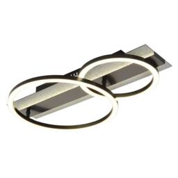 Netlighting Norberto Twin Ring Semi Flush Ceiling Light Matt Black LED 4000K