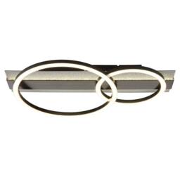 Netlighting Norberto Twin Ring Semi Flush Ceiling Light Matt Black LED 4000K - thumbnail 3
