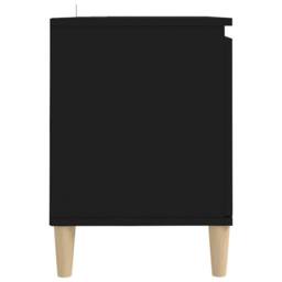 Berkfield Home TV Cabinet with Solid Wood Legs Black 103.5x35x50 cm - thumbnail 6