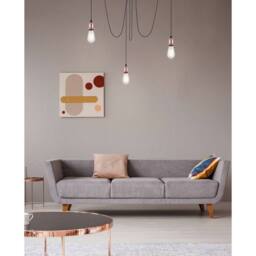 Netlighting Oliver Cluster Pendant Ceiling Light Copper Colored 3x E27 - thumbnail 5