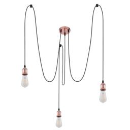 Netlighting Oliver Cluster Pendant Ceiling Light Copper Colored 3x E27 - thumbnail 2
