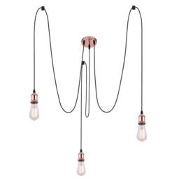 Netlighting Oliver Cluster Pendant Ceiling Light Copper Colored 3x E27 - thumbnail 1