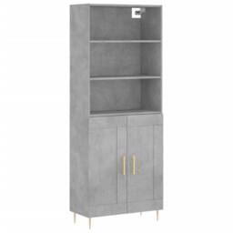 Berkfield Home Highboard Concrete Grey 69.5x34x180 cm Engineered Wood - thumbnail 3