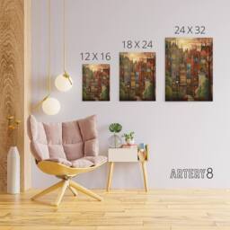 "Artery8 Autumn Sunset in English Cityscape Canvas Wall Art Print in Brown - Size: W18"" x H24""" - thumbnail 4