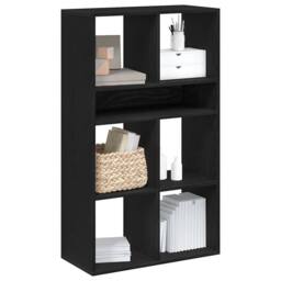 Berkfield Home Book Cabinet Black 66x31x112 cm Engineered Wood - Size: 66 x 31 x 112 cm - thumbnail 2