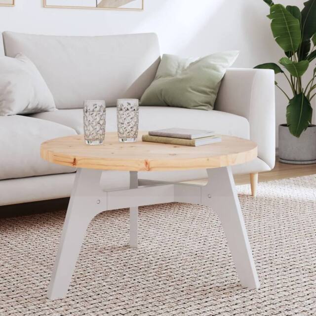 Berkfield Home Table Top Round Ø70x3 cm Solid Wood Pine in Brown - Size: 70x3 cm - image 1