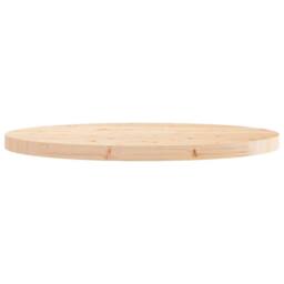 Berkfield Home Table Top Round Ã˜70x3 cm Solid Wood Pine in Brown - Size: 70x3 cm - thumbnail 3