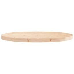 Berkfield Home Table Top Round Ã˜70x3 cm Solid Wood Pine in Brown - Size: 70x3 cm - thumbnail 4