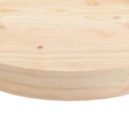 Berkfield Home Table Top Round Ã˜70x3 cm Solid Wood Pine in Brown - Size: 70x3 cm - thumbnail 5