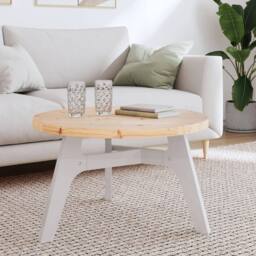 Berkfield Home Table Top Round Ã˜70x3 cm Solid Wood Pine in Brown - Size: 70x3 cm - thumbnail 1