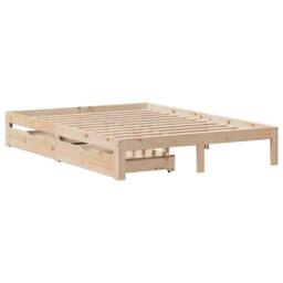 Berkfield Home Bed Frame with Drawers without Mattress 150x200 cm King Size in Brown - thumbnail 3