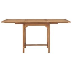 Berkfield Home Extending Garden Table (110-160)x80x75cm Solid Teak Wood in Brown - Size: (110-160)x80x75 cm - thumbnail 5