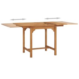 Berkfield Home Extending Garden Table (110-160)x80x75cm Solid Teak Wood in Brown - Size: (110-160)x80x75 cm - thumbnail 4