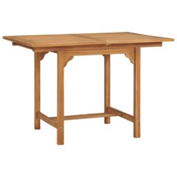 Berkfield Home Extending Garden Table (110-160)x80x75cm Solid Teak Wood in Brown - Size: (110-160)x80x75 cm - thumbnail 3