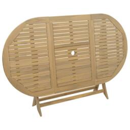 Berkfield Home Beautiful Folding Garden Table 160x85x75 cm Solid Wood Acacia in Light Brown - Size: 160 x 85 x 75 cm - thumbnail 7