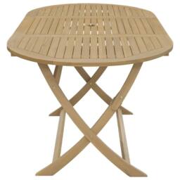 Berkfield Home Beautiful Folding Garden Table 160x85x75 cm Solid Wood Acacia in Light Brown - Size: 160 x 85 x 75 cm - thumbnail 5