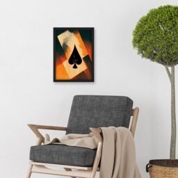 Artery8 Ace Of Spades Card Casino Poker Abstract Artwork Framed Wall Art Print A4 in Black - thumbnail 2