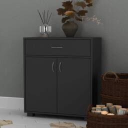 Havendro Living Room Sideboard Wooden Storage Cabinet Unit in Black - thumbnail 3