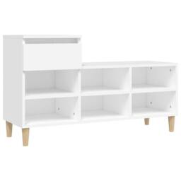 Berkfield Home Shoe Cabinet White 102x36x60 cm Engineered Wood - Size: 102 x 36 x 60 cm - thumbnail 1