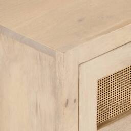 Berkfield Home Bedside Cabinet 40x30x50 cm Solid Wood Mango & Iron in Light Beige - Size: 40 x 30 x 50 cm - thumbnail 6