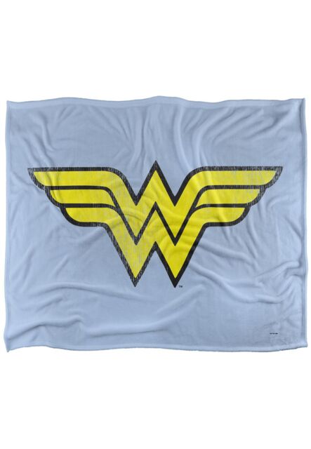 Warner Brothers Dc Wonder Woman Logo Officially Licensed Silky Touch Super Soft Throw Blanket 152 x 127 cm in White - image 1