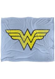 Warner Brothers Dc Wonder Woman Logo Officially Licensed Silky Touch Super Soft Throw Blanket 152 x 127 cm in White - thumbnail 1