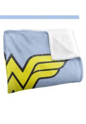 Warner Brothers Dc Wonder Woman Logo Officially Licensed Silky Touch Super Soft Throw Blanket 152 x 127 cm in White - thumbnail 3