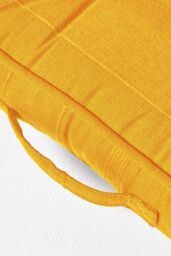 Homescapes Rajput Ribbed Cotton Floor Cushion in Bright Yellow - Size: 40 cm x 40 cm - thumbnail 4