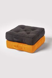 Homescapes Rajput Ribbed Cotton Floor Cushion in Bright Yellow - Size: 40 cm x 40 cm - thumbnail 6