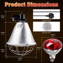 Kelvenix Infrared Heat Lamp Animals With 250W Bulb in Silver - thumbnail 6