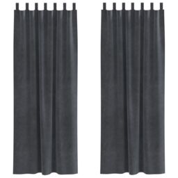 Berkfield Home Blackout Curtains with Hanging Loops 2 pcs Light Grey Velvet - thumbnail 2
